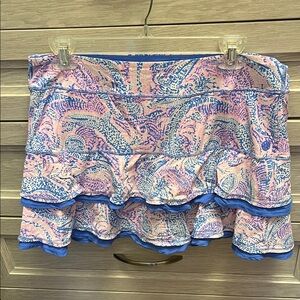 Pink and Blue Patterned Skort